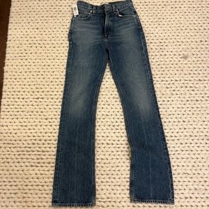 Agolde vintage high rise flare dark denim jeans, never worn with tags
